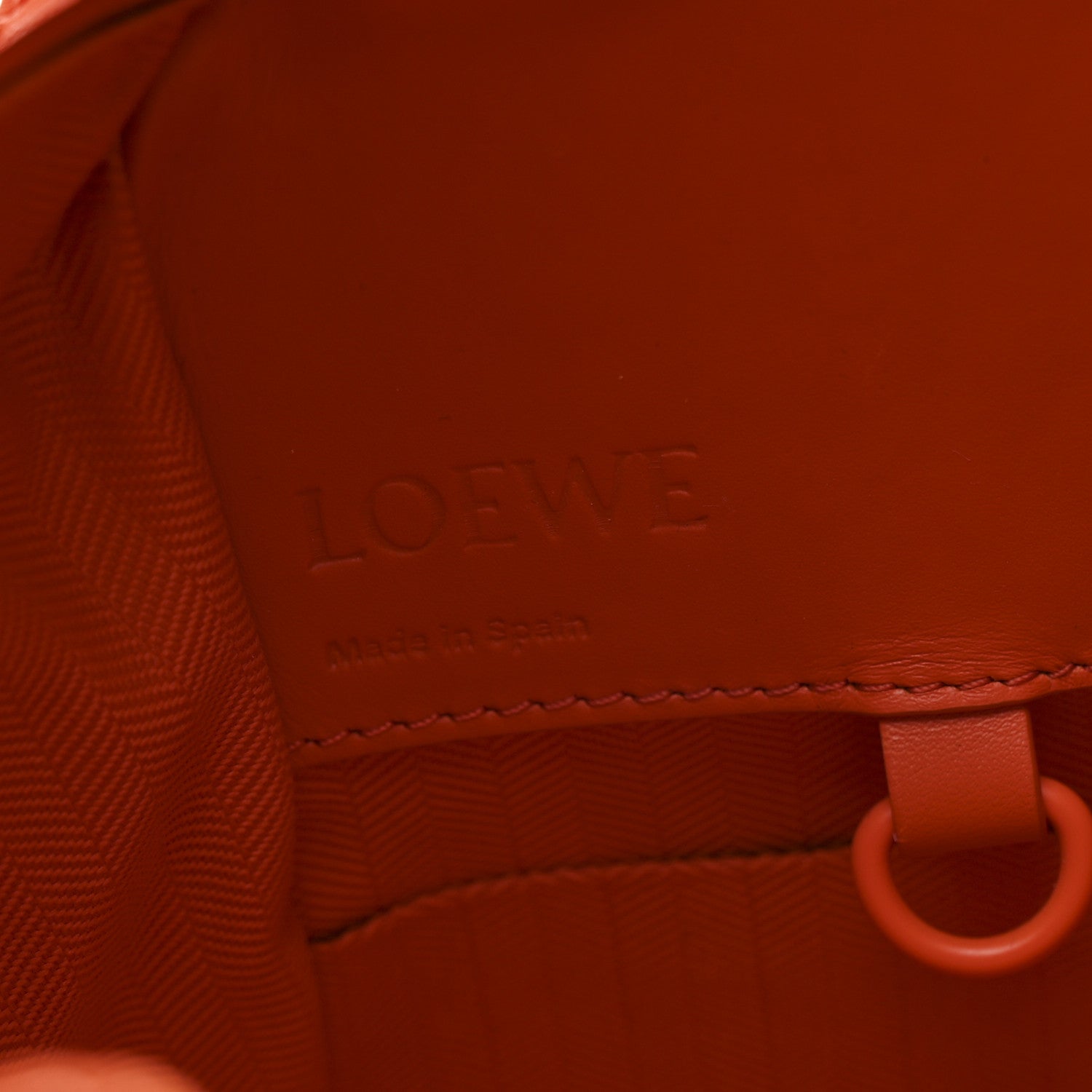 Loewe Satin Calfskin Compact Hammock Shoulder Bag Orange 6 of 10