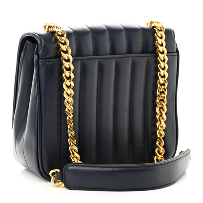 Saint Laurent Lambskin Matelasse Monogram Medium Vicky Chain Bag Blue 3 of 12