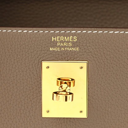 Hermes Togo Kelly Retourne 32 Etoupe 6 of 14