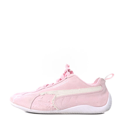 Balenciaga X PUMA Suede Distressed Mens Speedcat Sneakers 38 White Pink 1 of 8