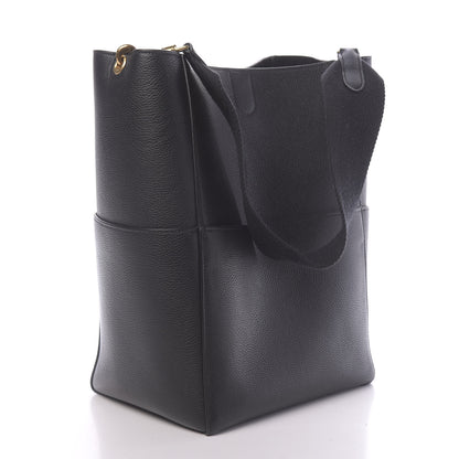 Celine Soft Grained Calfskin Sangle Bucket Bag Black 3 of 10