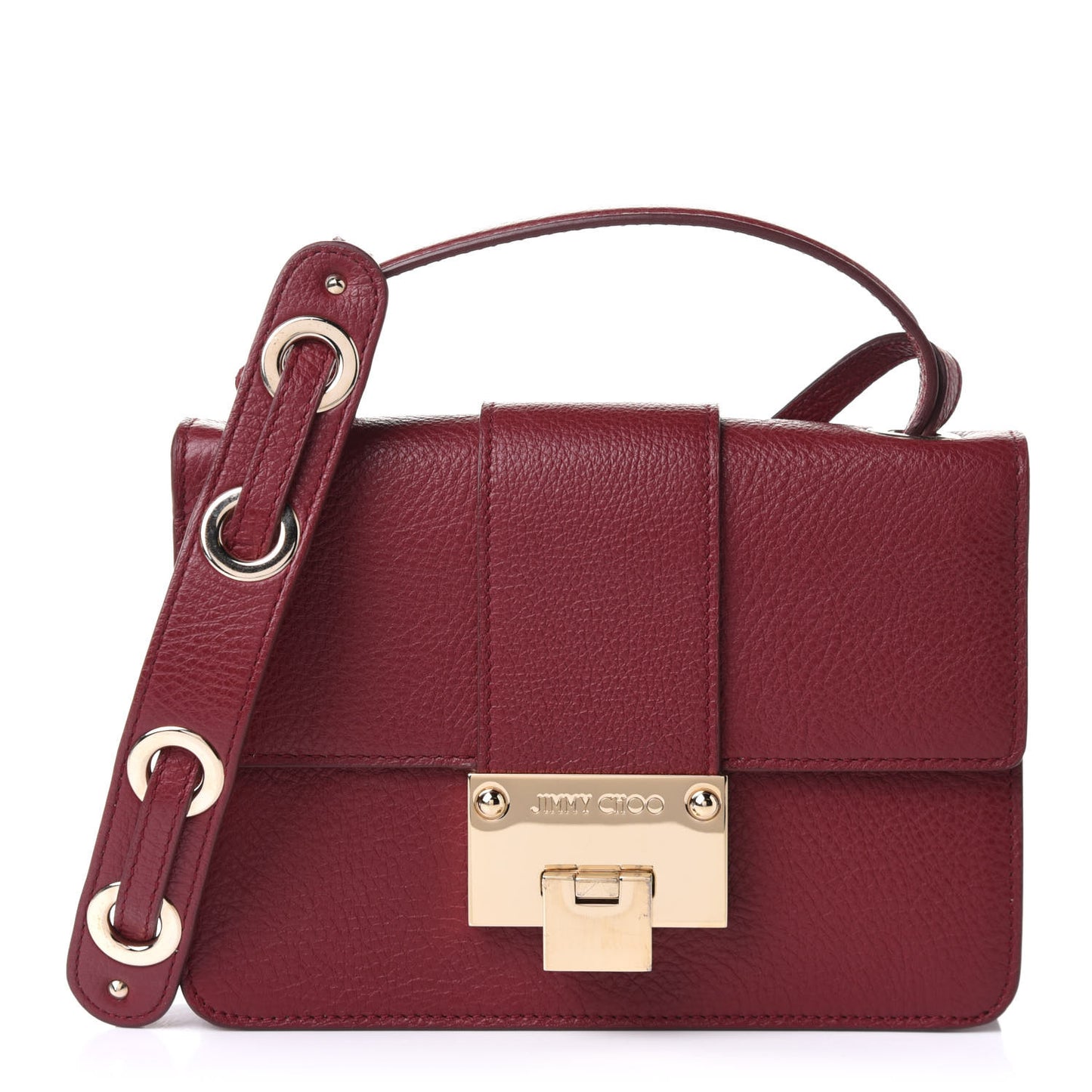 Grainy Pebbled Calfskin Rebel Crossbody Bag Pomerol