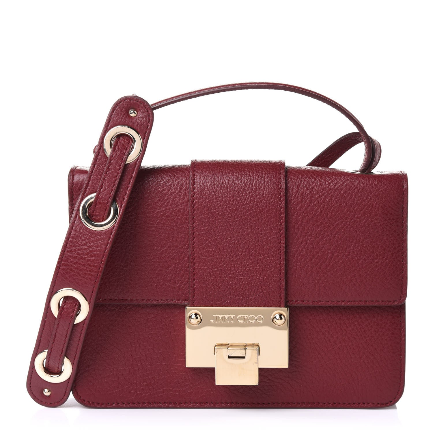 Jimmy Choo Grainy Pebbled Calfskin Rebel Crossbody Bag Pomerol 1 of 10