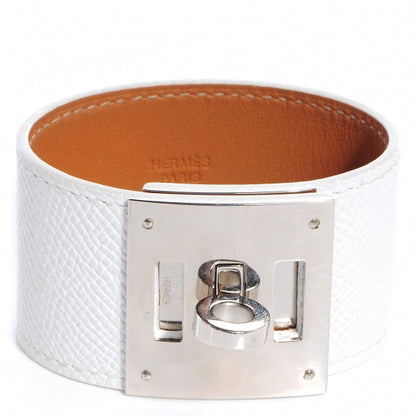 Hermes Epsom Kelly Dog Bracelet White 1 of 7