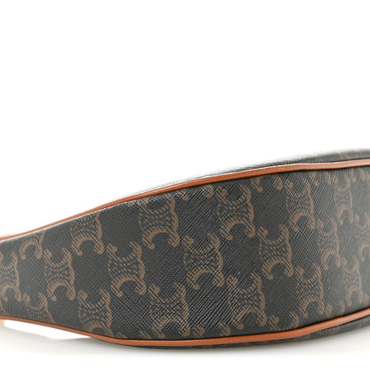 Celine Triomphe Canvas Calfskin Ava Shoulder Bag Tan 9 of 12