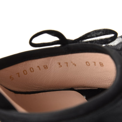 Gucci Tulle Ruffle Mid Heel Slingback Sandals 37.5 Black 10 of 11