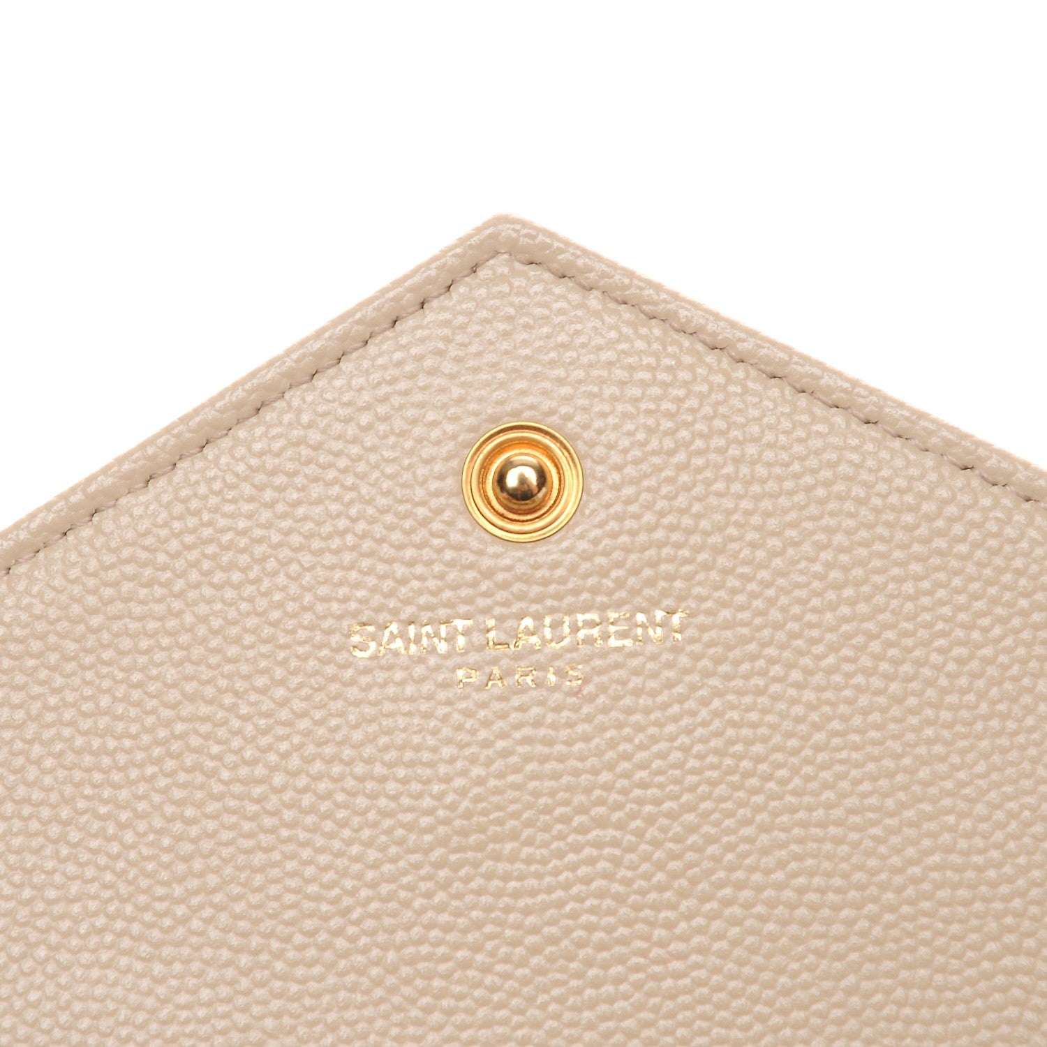 Saint Laurent Grain De Poudre Matelasse Chevron Monogram Chain Wallet Nude Powder 6 of 9