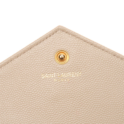 Saint Laurent Grain De Poudre Matelasse Chevron Monogram Chain Wallet Nude Powder 6 of 9