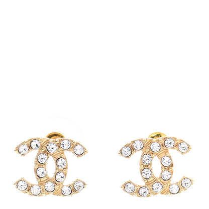 Chanel Crystal CC Earrings Gold 1 of 4