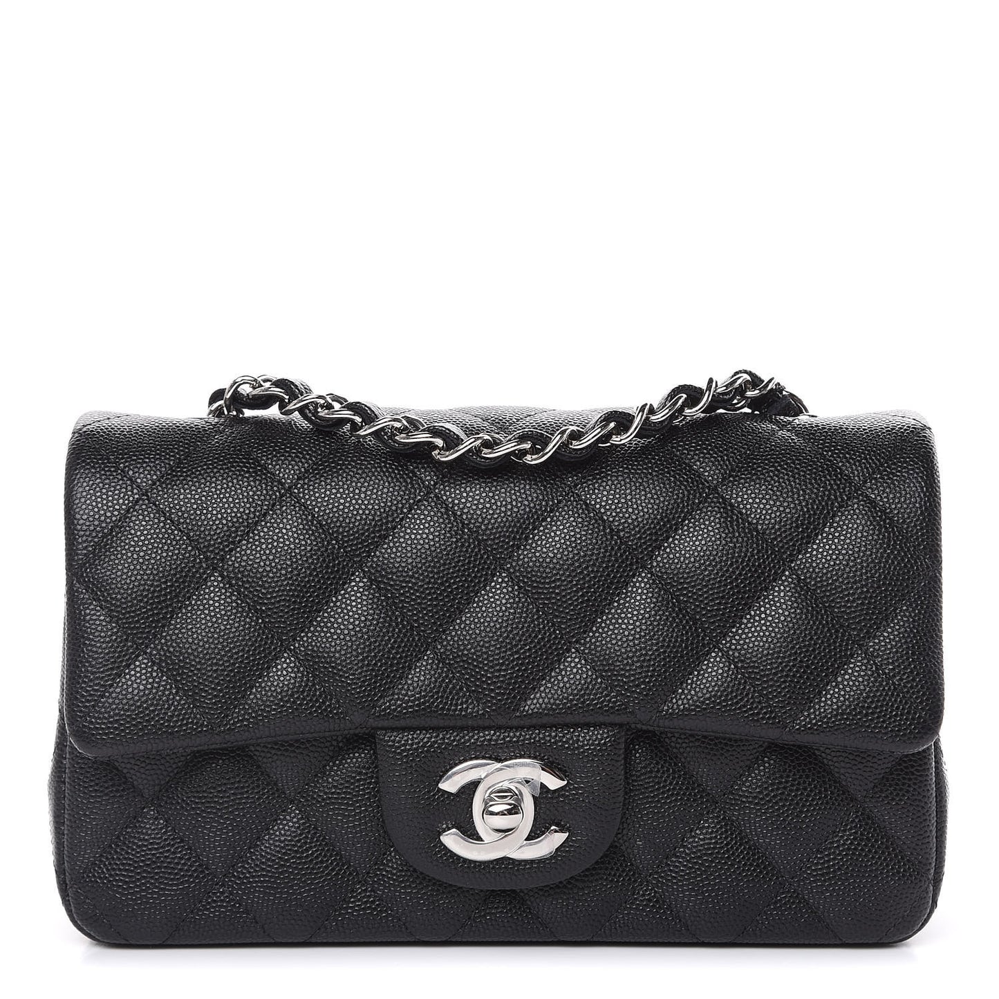Caviar Quilted Mini Rectangular Flap Black