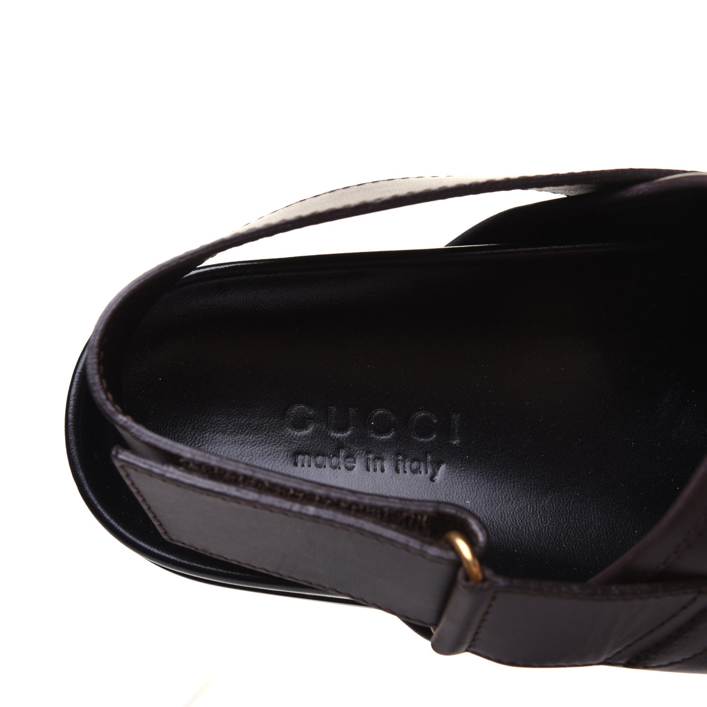 Calfskin Mens Horsebit River Slingback Slippers 10 Cocoa