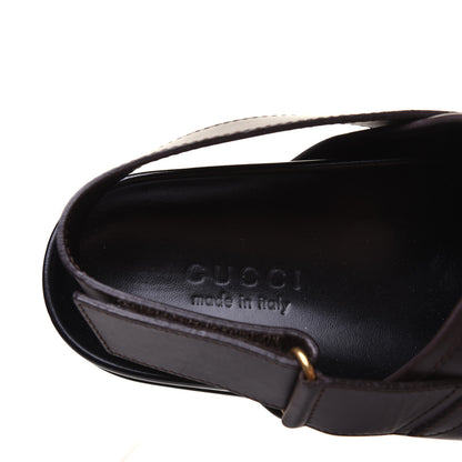 Gucci Calfskin Mens Horsebit River Slingback Slippers 10 Cocoa 7 of 8
