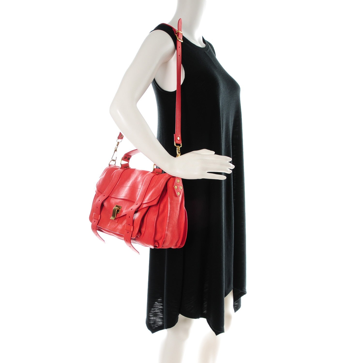 Proenza Schouler Lambskin Medium PS1 Satchel Deep Coral 2 of 9