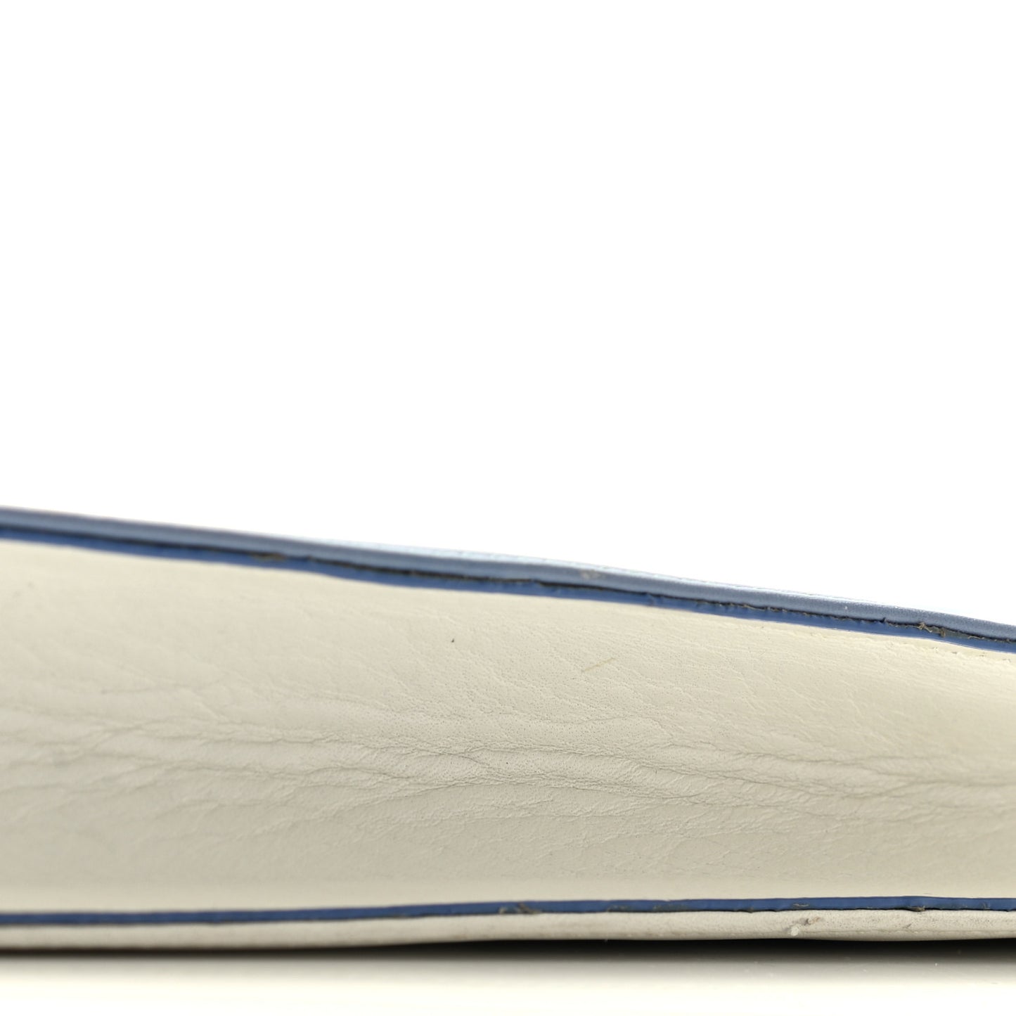 Calfskin Contrast Logo Large Zip Pouch Stone Wash