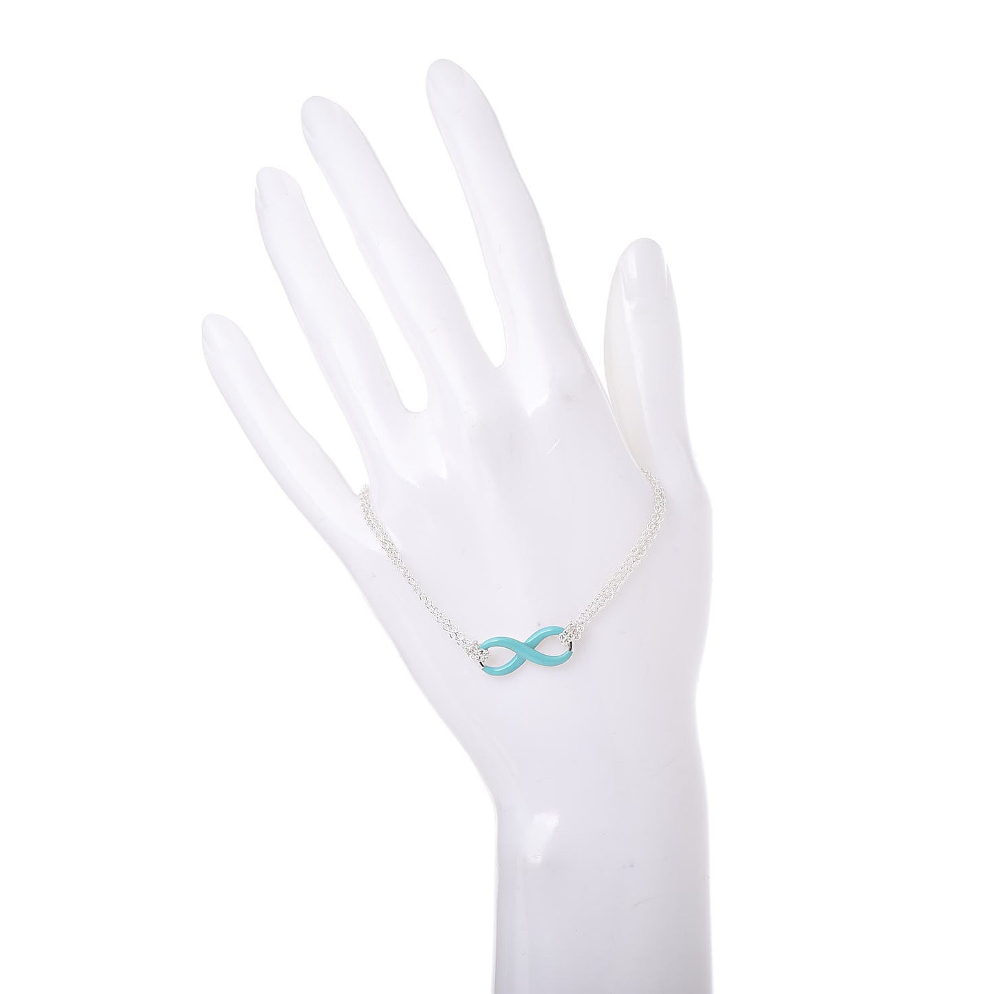 Sterling Silver Enamel Infinity Bracelet Blue