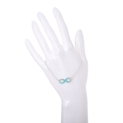 Tiffany Sterling Silver Enamel Infinity Bracelet Blue 2 of 6