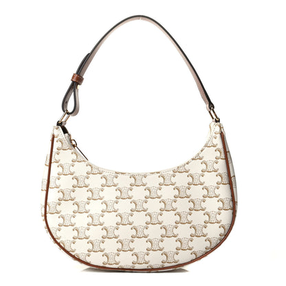 Celine Canvas Calfskin Ava Triomphe Shoulder Bag White 1 of 4