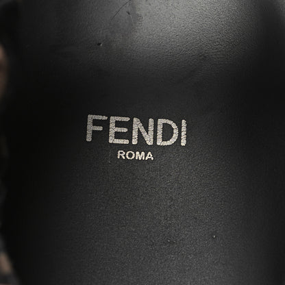 Fendi Satin FF Ruched Sandals 41 Tobacco Black 7 of 8