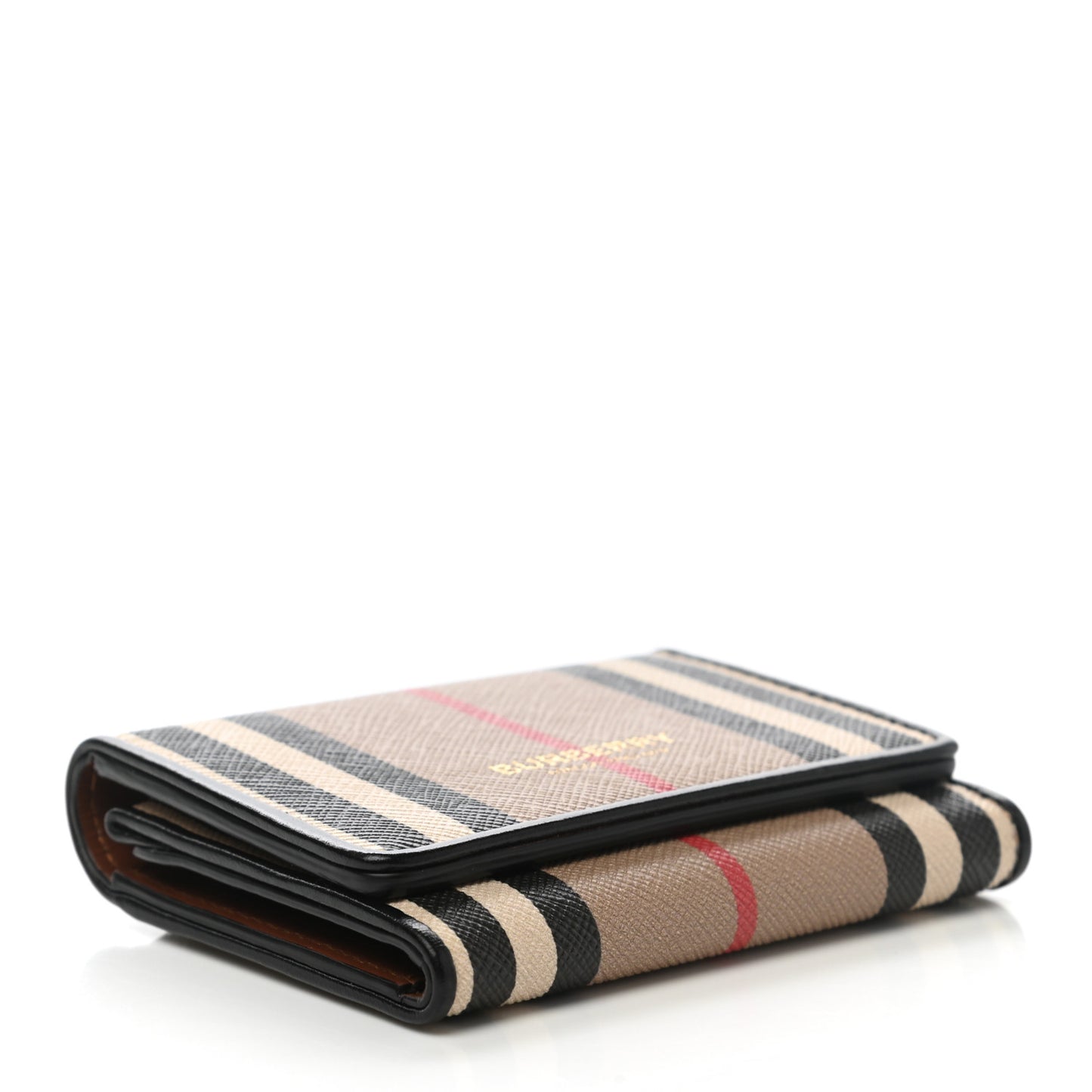 E-Canvas Icon Stripe Small Folding Wallet Archive Beige