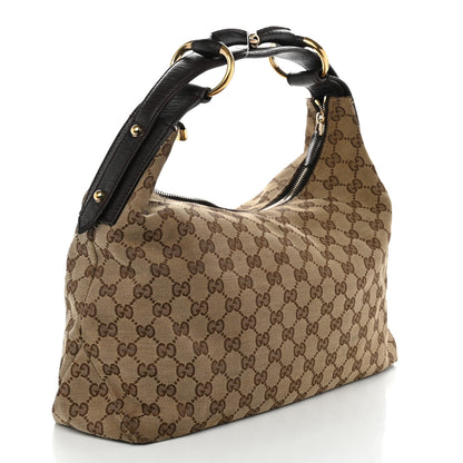 Gucci Monogram Medium Horsebit Chain Hobo Dark Brown 3 of 12