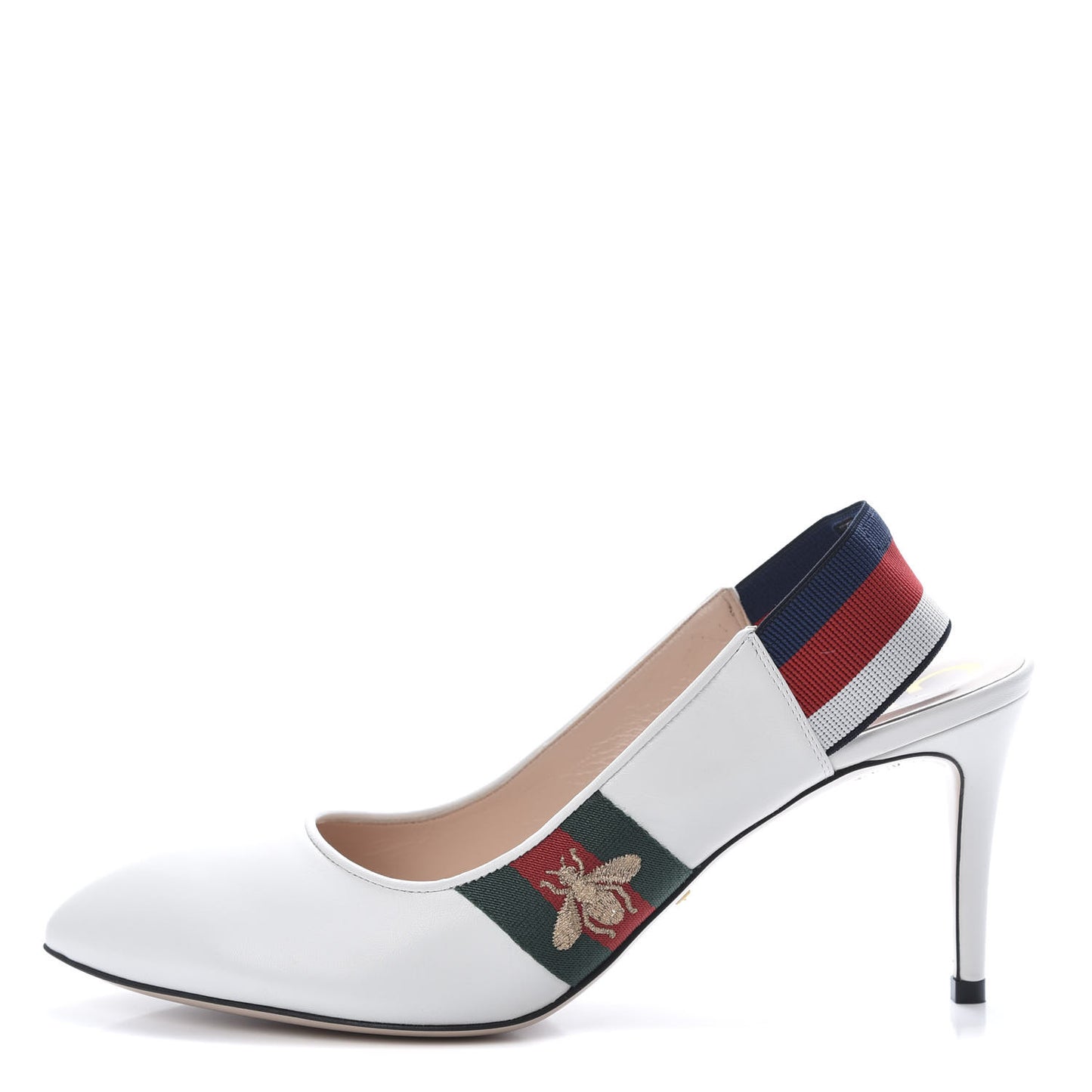 Malaga Kid Web Sylvie Mid Heel Slingback Pumps 39 White