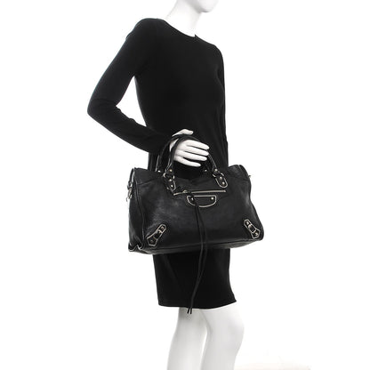 Balenciaga Chevre Silver Metallic Edge Hardware City Black 3 of 10