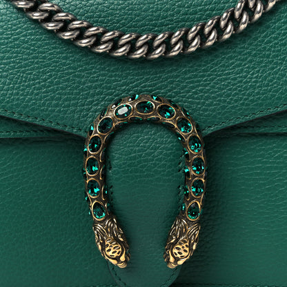Gucci Dollar Calfskin Crystal Small Dionysus Shoulder Bag Emerald 10 of 12
