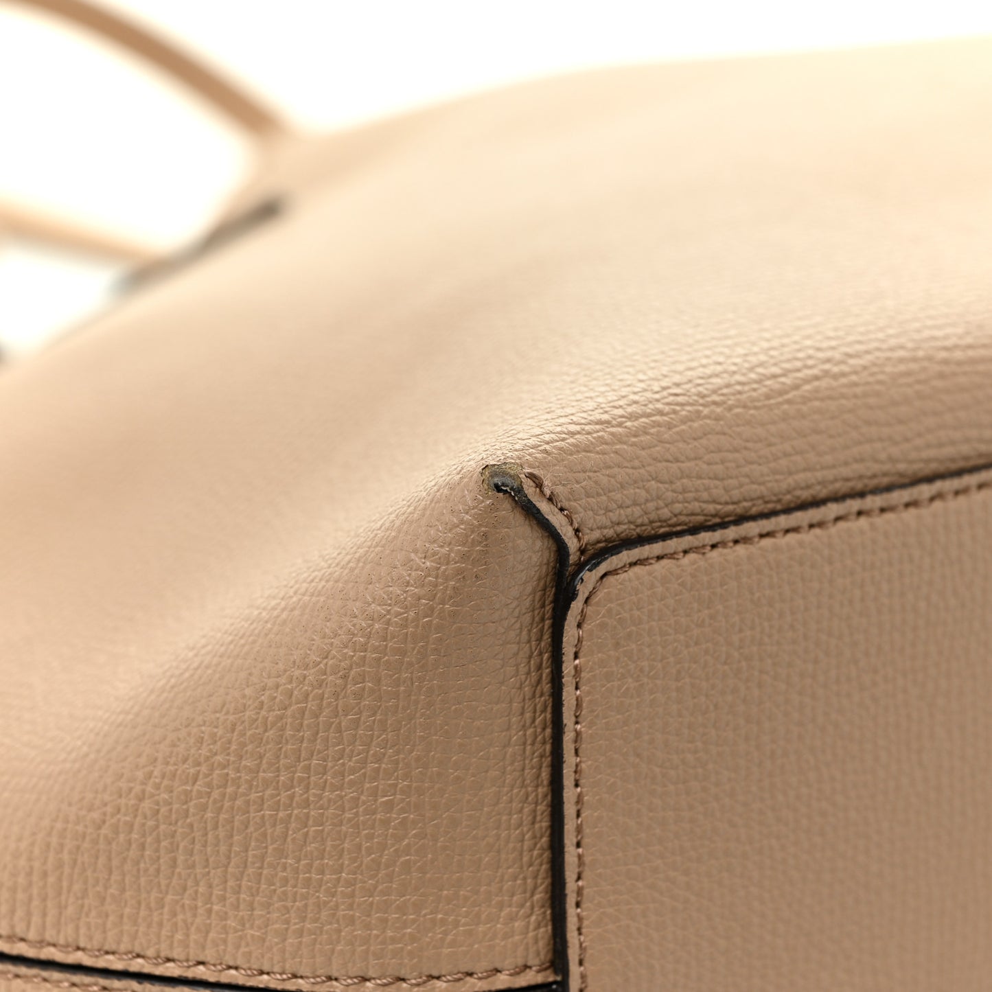 Grainy Calfskin Haymarket Check Medium Reversible Tote Camel