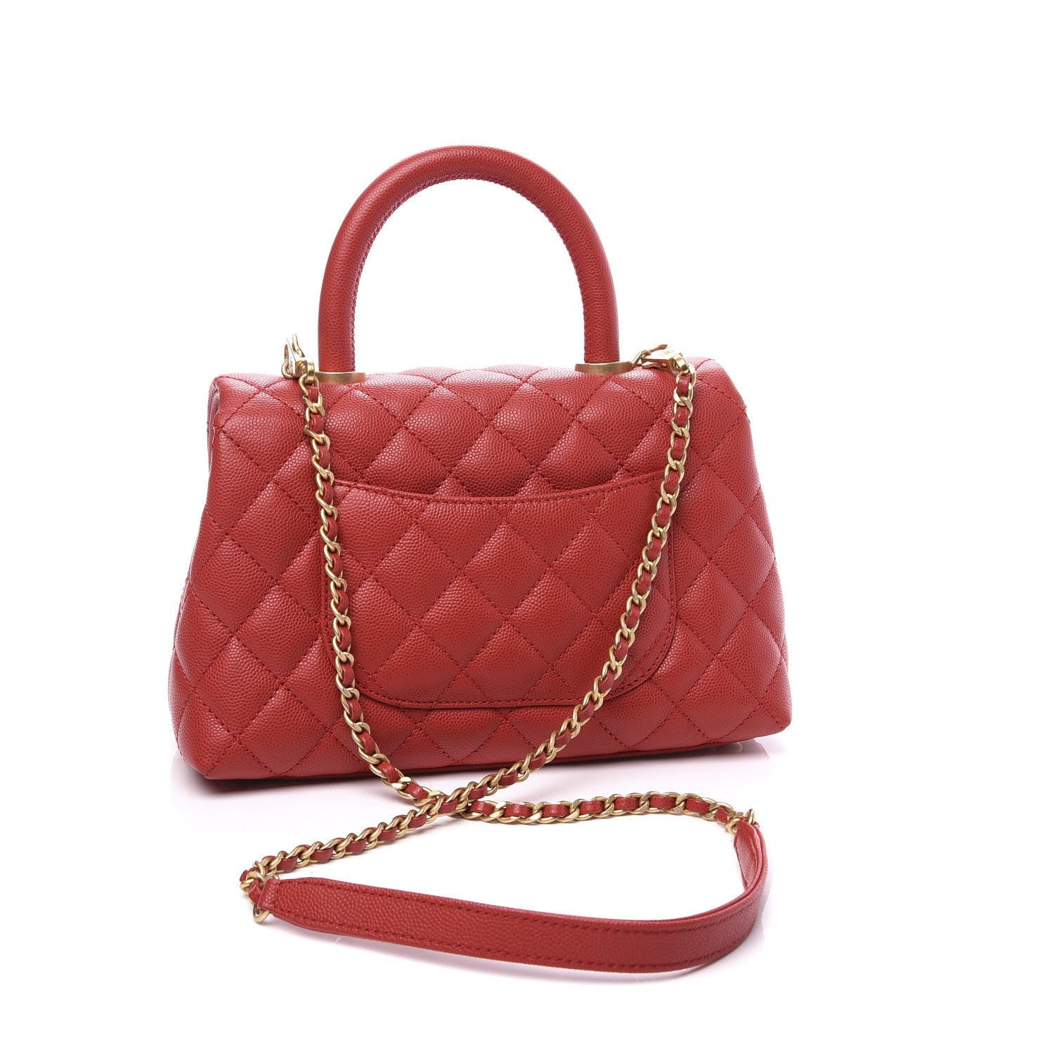 Chanel Caviar Quilted Mini Coco Handle Flap Dark Red 2 of 10