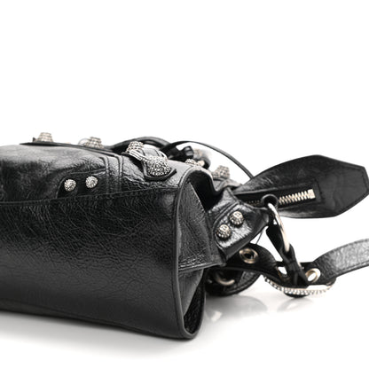 Balenciaga Agneau Arena Crystal Neo Cagole Handbag XS Black 10 of 11