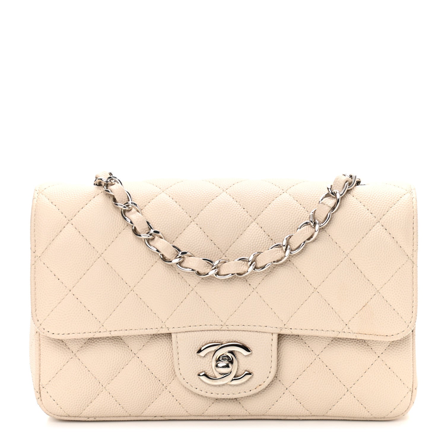 Chanel Caviar Quilted Mini Rectangular Flap Light Beige 1 of 10