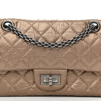 Chanel Aged Calfskin Quilted 2.55 Reissue 224 Flap Dark Gold 7 of 14