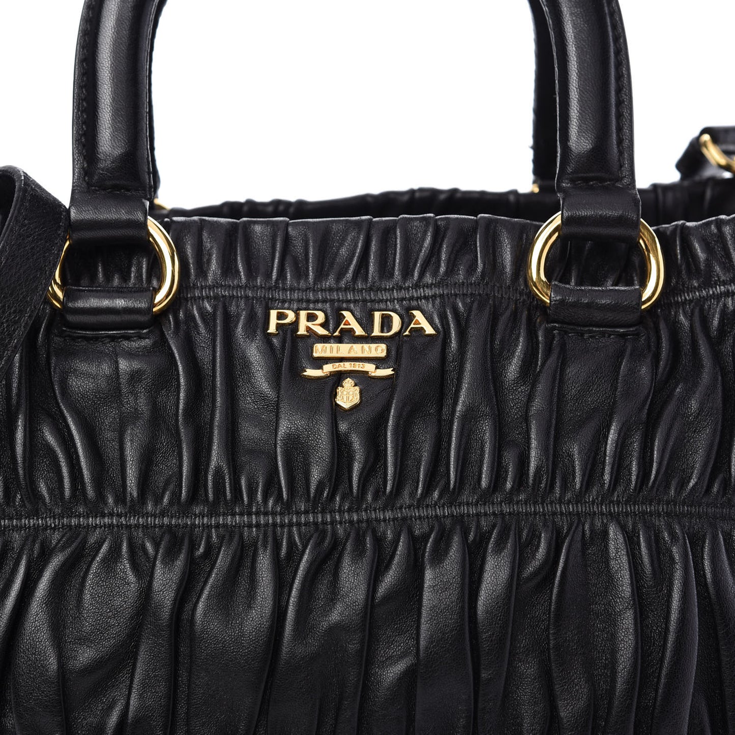 Nappa Gaufre Top Handle Tote Black