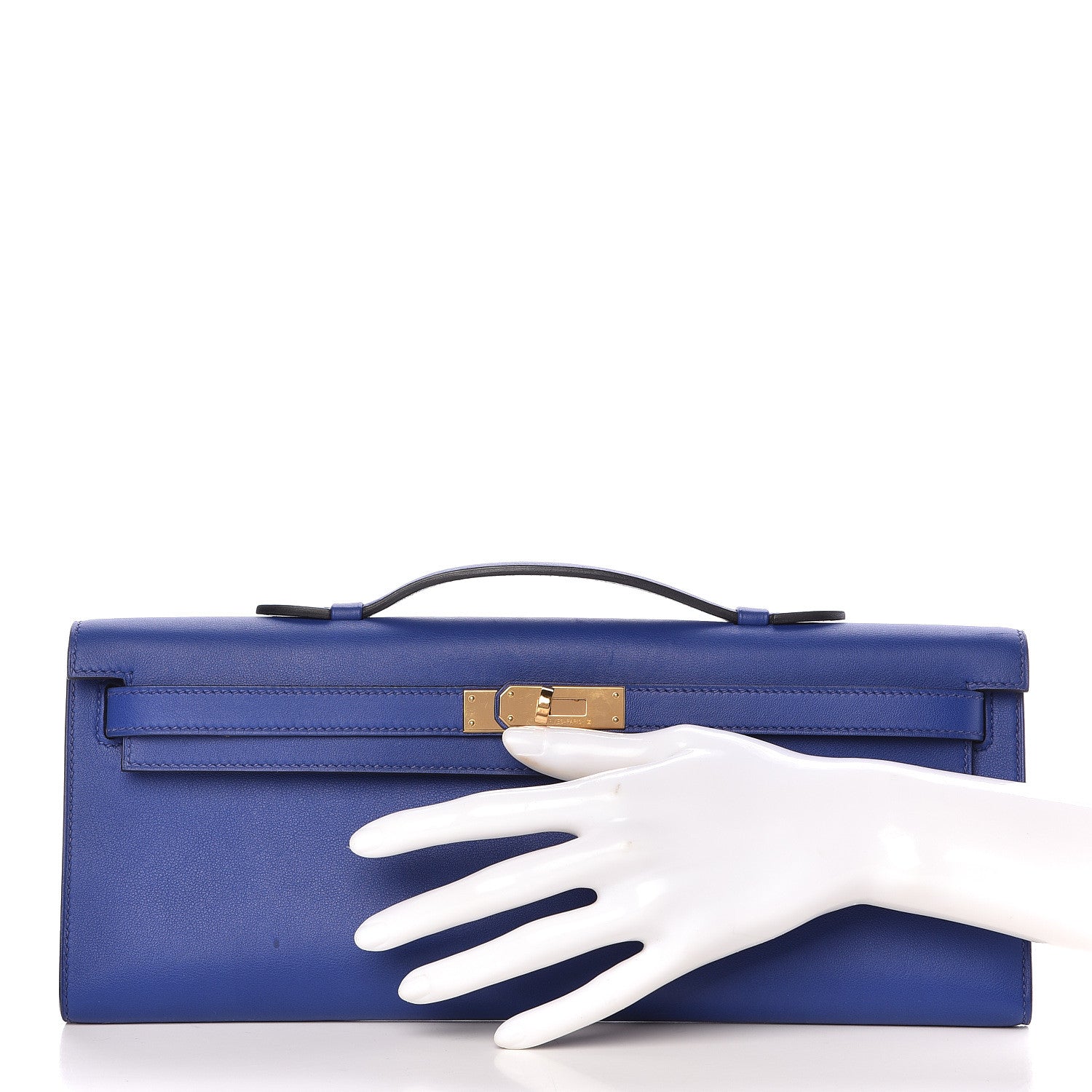 Hermes Swift Kelly Cut Clutch Pochette Bleu Electrique 2 of 7