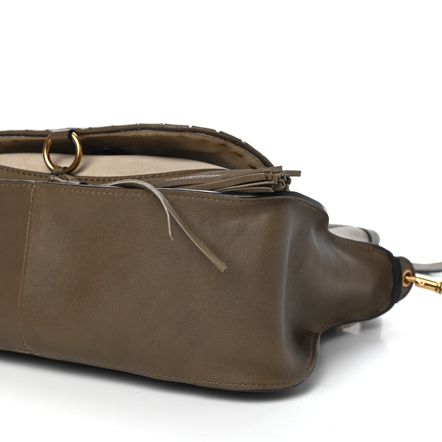 Calfskin Studded Medium Marcie Satchel Merino Grey