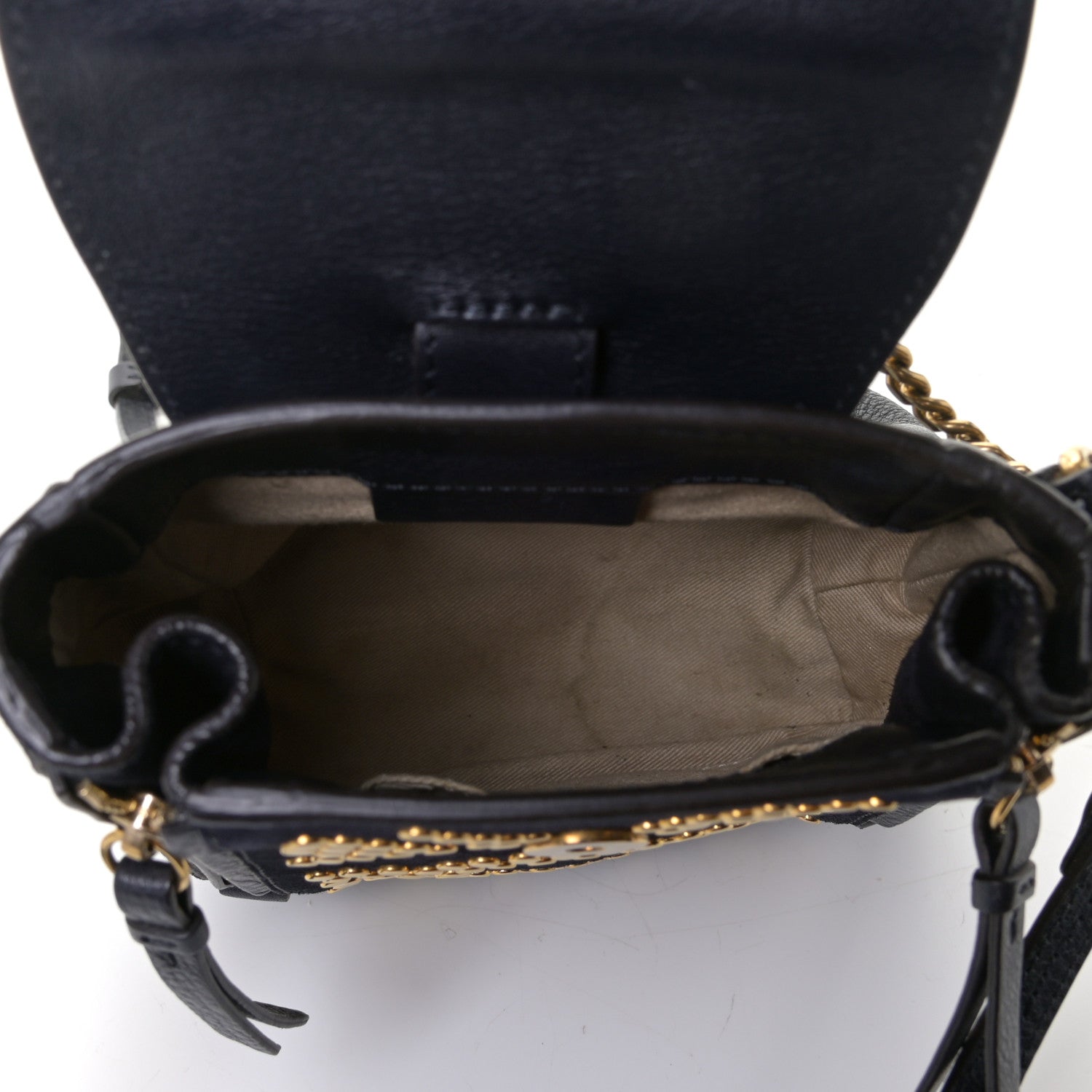 Chloe Suede Calfskin Studded Mini Faye Backpack Full Blue 6 of 12