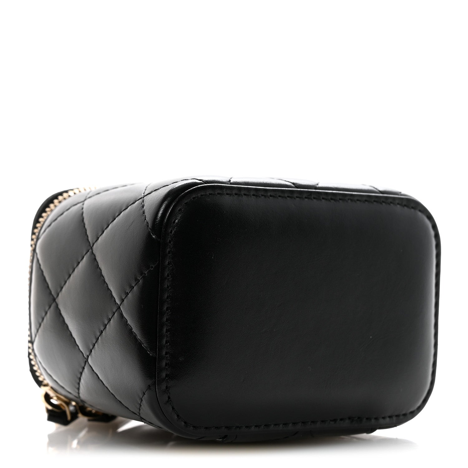 Chanel Calfskin Quilted Mini Perfect Fit Vanity Case With Chain Black 4 of 11