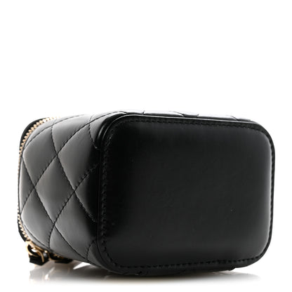 Chanel Calfskin Quilted Mini Perfect Fit Vanity Case With Chain Black 4 of 11