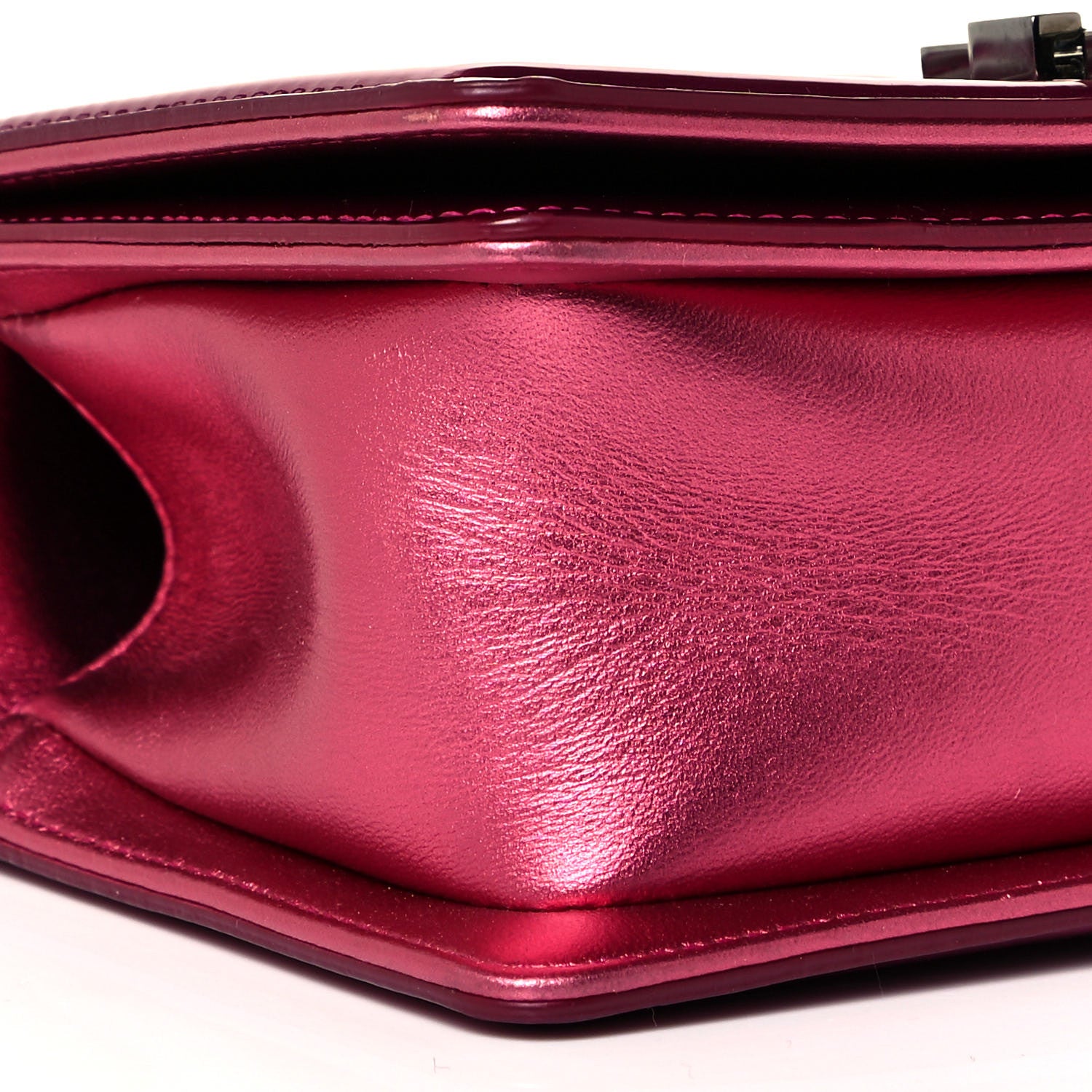Chanel Metallic Patent Calfskin Quilted Small Boy Flap Pink 9 of 14