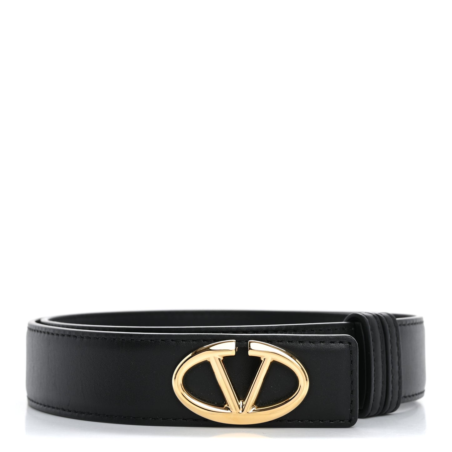 Calfskin VLogo The Bold Edition Belt 70 28 Black