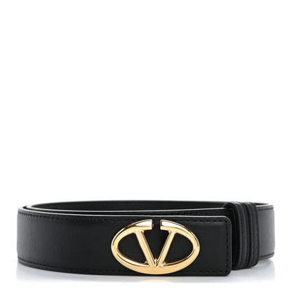 Valentino Garavani Calfskin VLogo The Bold Edition Belt 70 28 Black 1 of 5