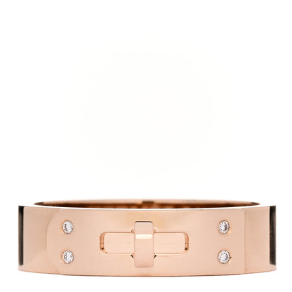 Hermes 18K Rose Gold Diamond PM Kelly Ring 54 7 1 of 5