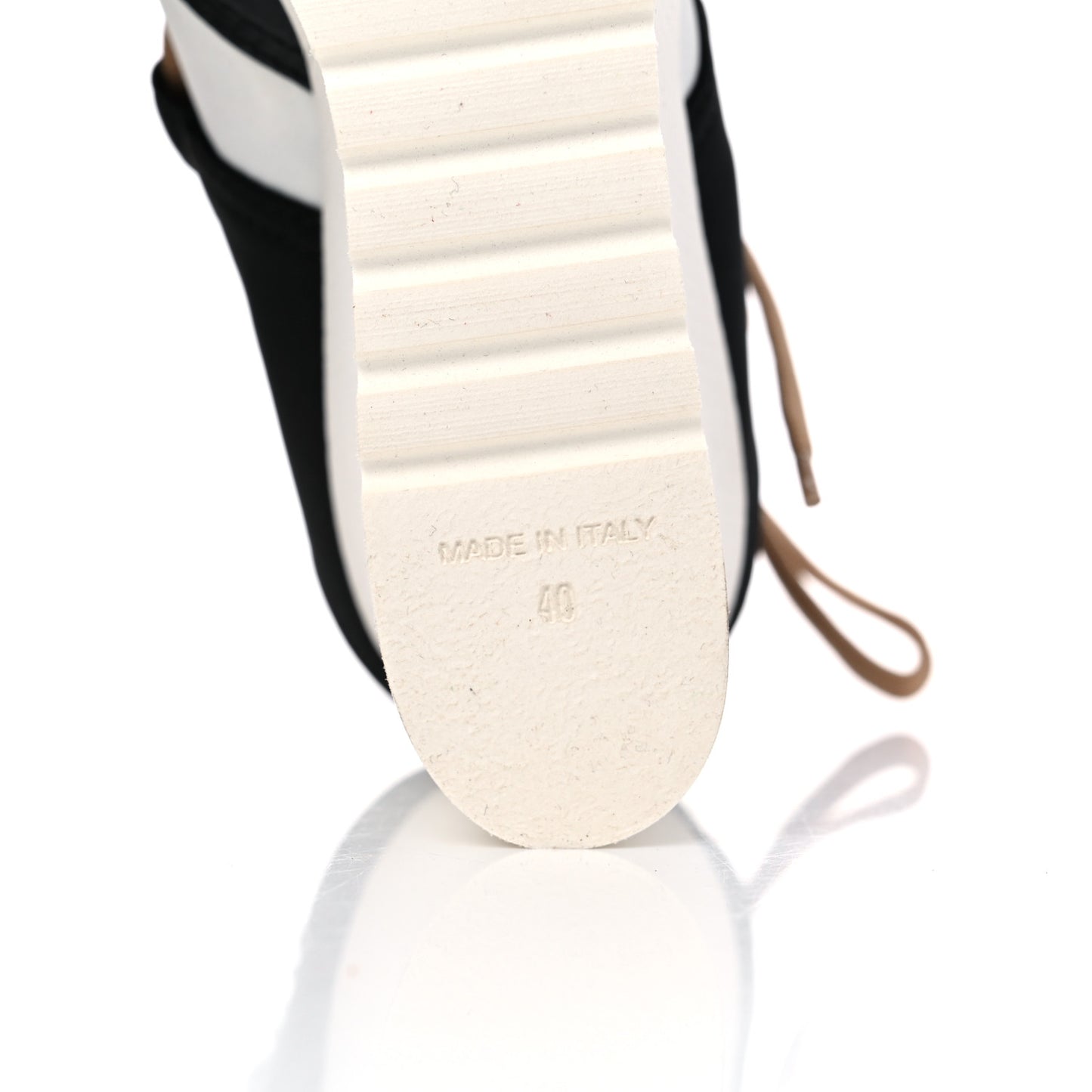 Patent Calfskin Runway Wedge Short Platform Boots 40 Black White Beige