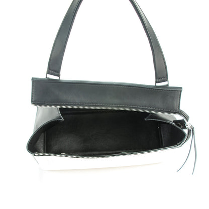 Celine Textured Calfskin Small Bi-Color Edge Shoulder Bag Black Cream 5 of 9