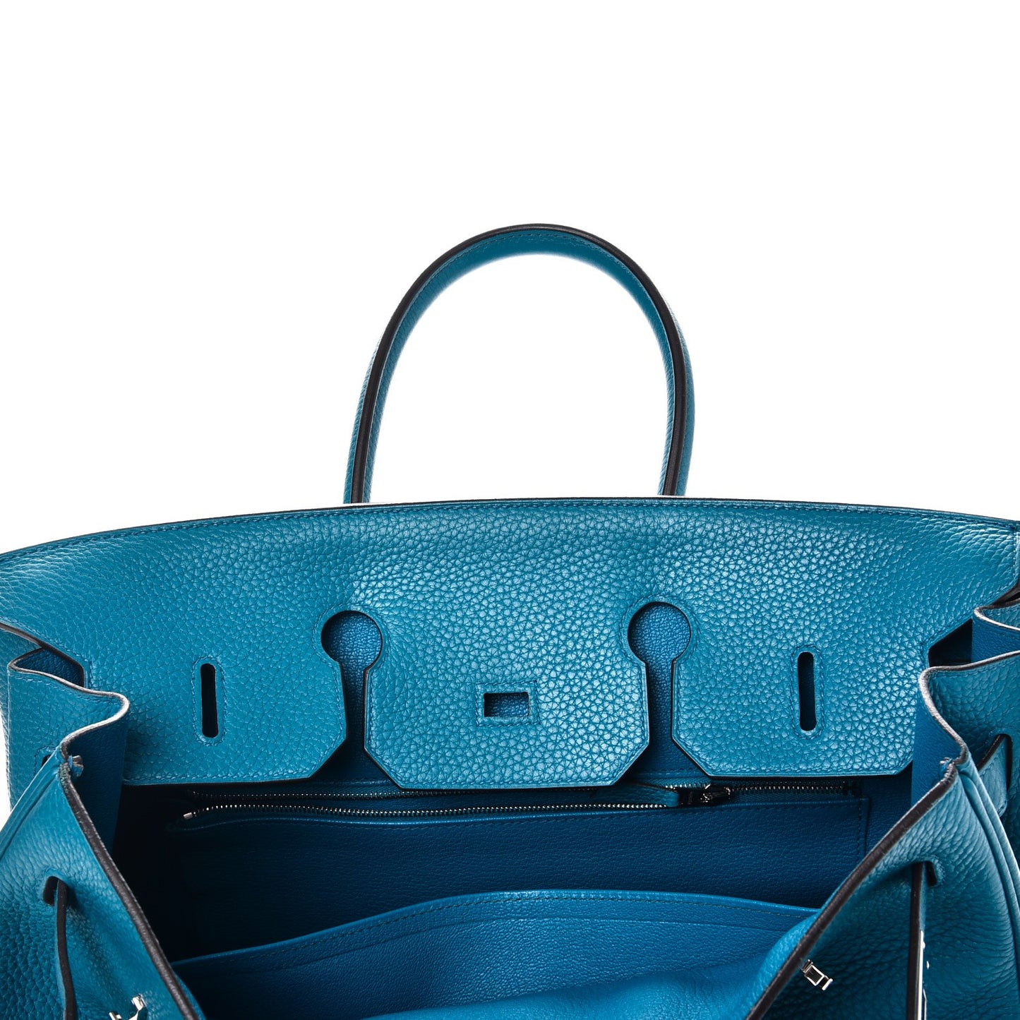 Taurillon Clemence Birkin 35 Bleu Izmir