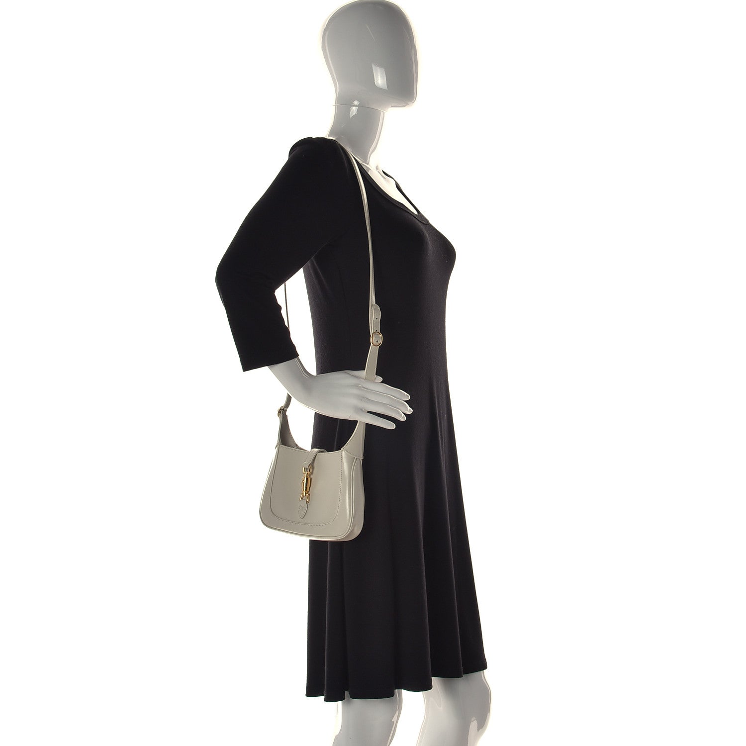 Gucci Boarded Dyana Lux Calfskin Mini Jackie 1961 Hobo Mystic White 2 of 11