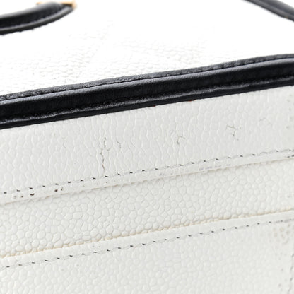 Chanel Caviar Quilted Medium CC Filigree Vanity Case White Black 21 of 23