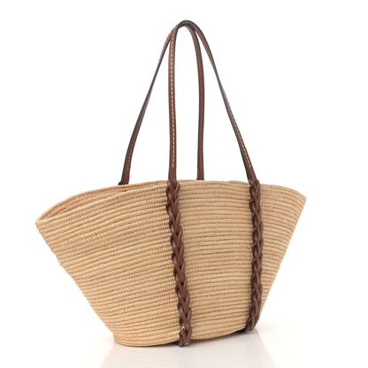 Prada Paglia Vitello Woven Braided Basket Tote Naturale Cognac 3 of 12