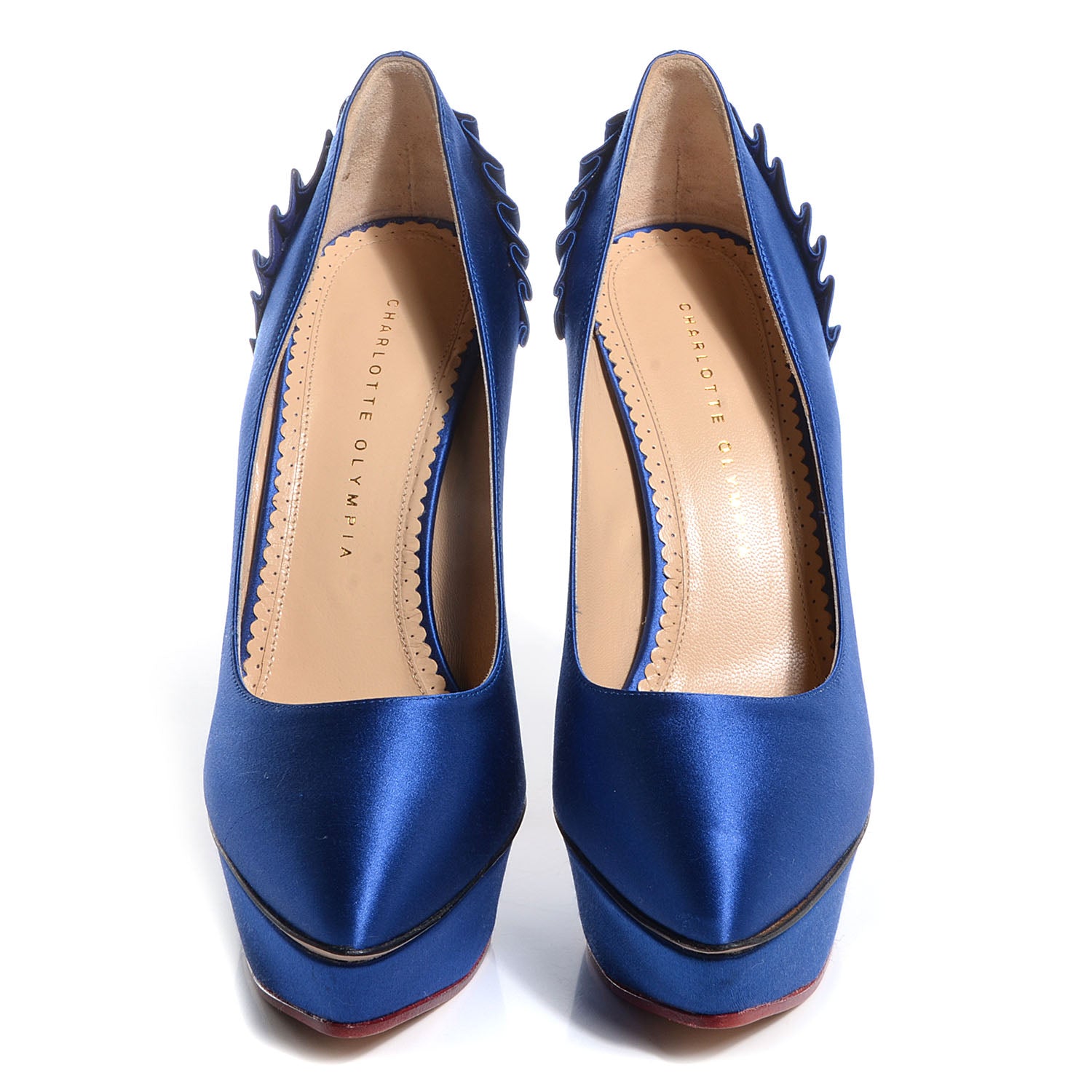 FASHIONPHILE CHARLOTTEOLYMPIASatinPalomaPumps40Blue 2 of 6