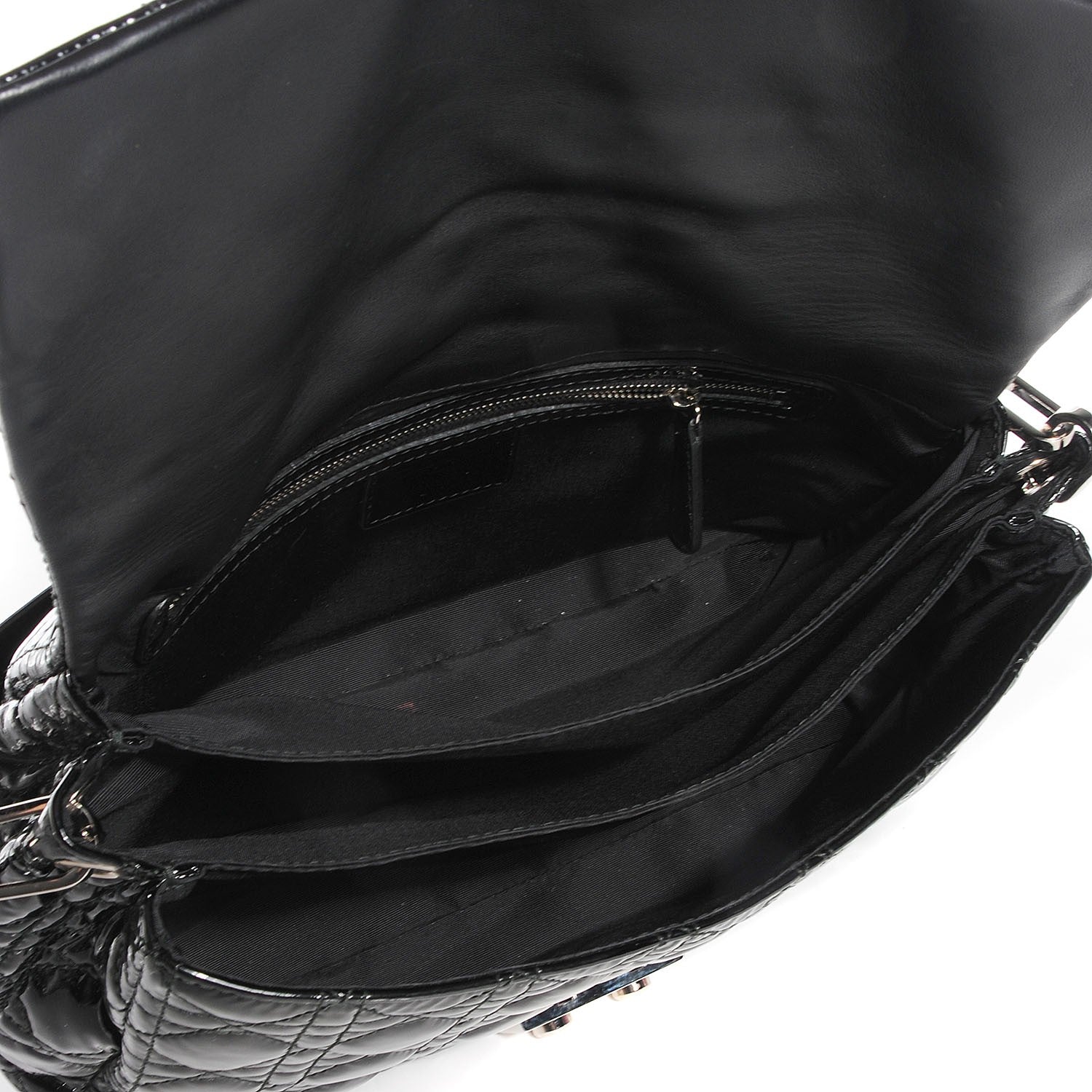 Christian Dior Patent Cannage New Lock Flap Black 5 of 9